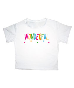 Crop Top Wonderful, Talla Única, Materiales: Algodón , Cuidados: Lavar a mano,